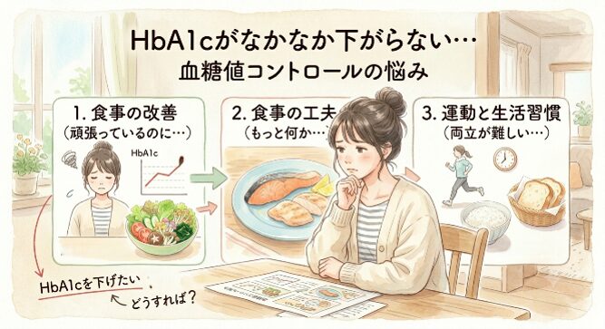 HbA1cを下げるための食事の工夫 ─ 明日からできる5つのポイント